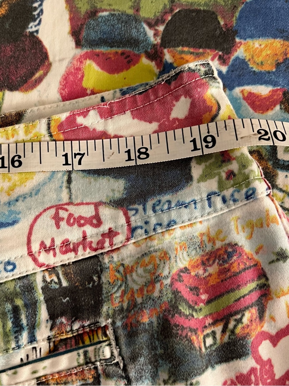 Chicos XL 3 Crop India Graphic Artsy Print Pants Travel Cruise Wearable Art - Picture 7 of 15